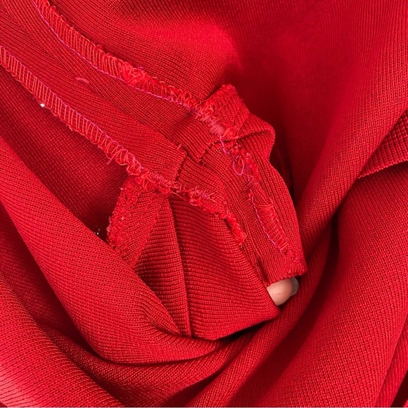 EXCLUSIVELY Misook Red Pleated Statement Short Sleeve Button Cardigan Top XL - Picture 14 of 16